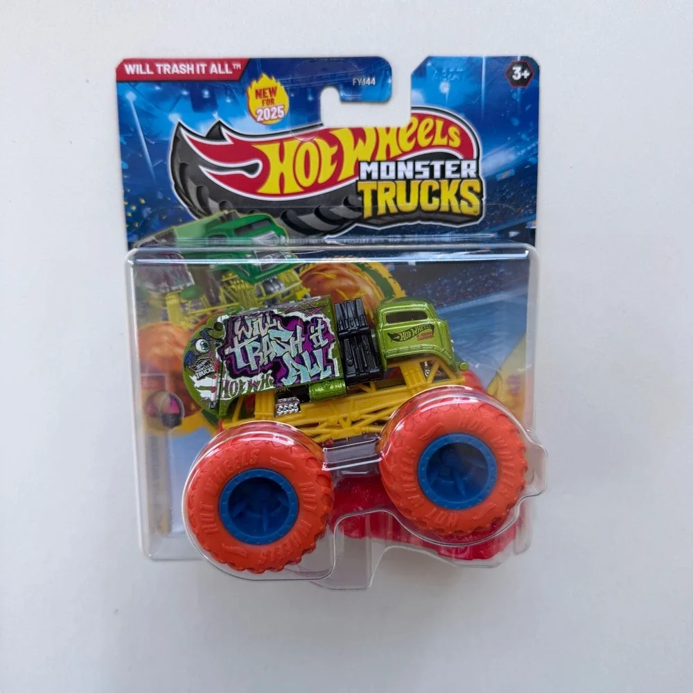 Hot Wheels Monster Trucks Will Trash It All 2025 Green Garbage Truck FYJ44 1:64